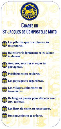Saint-Jacques-de-Compostelle à moto: charte du motard